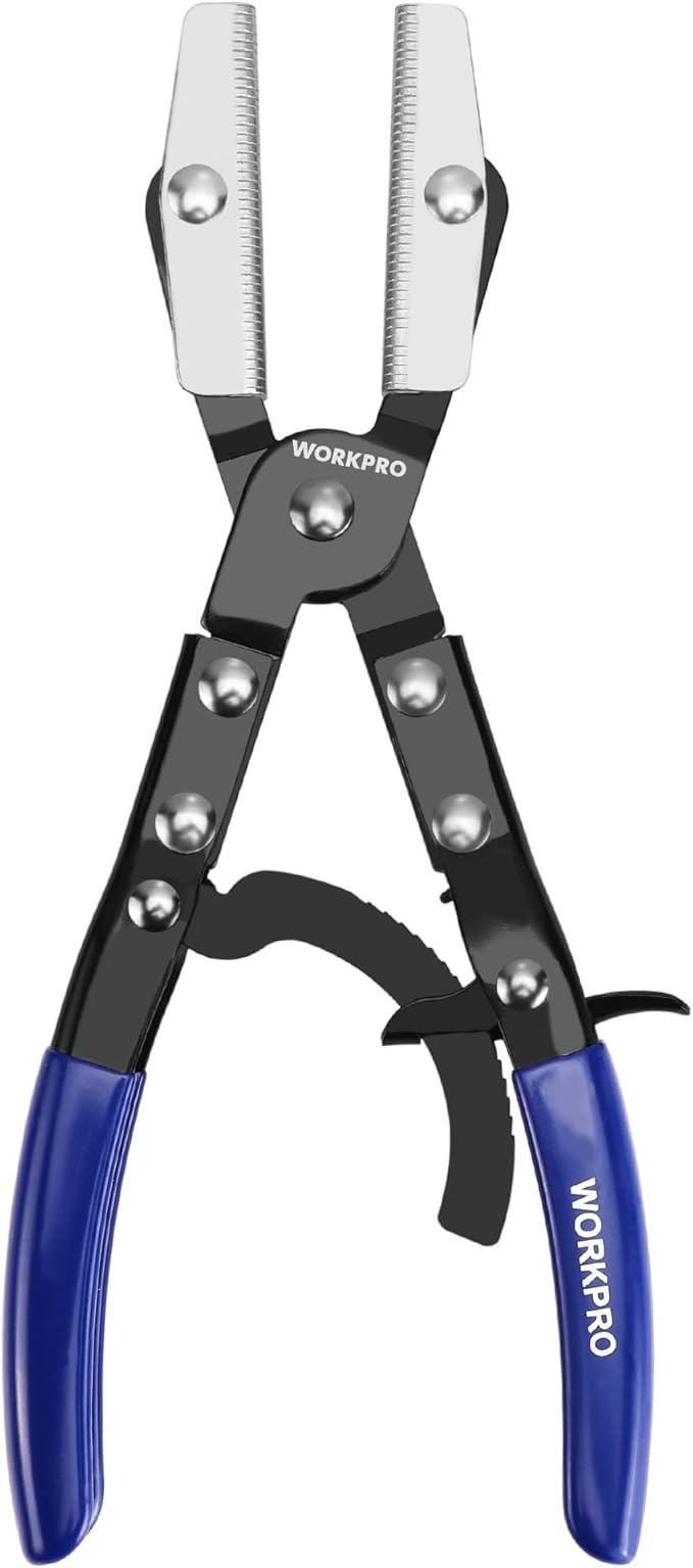 WORKPRO 10" Ratcheting Hose Pinch Off Pliers, Locking Hose Pinch Pliers for Automotive Hose Lines, Radiator Lines, Fuel Lines, Coolant Lines