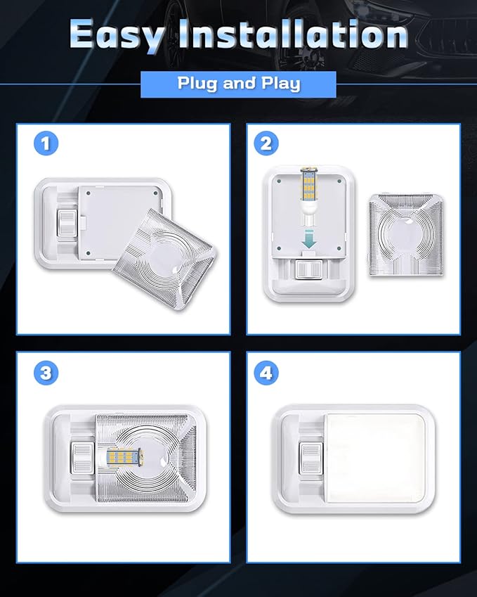 C921 921 912 LED RV Bulbs,Super Bright Warm White T10 194 168 175 3014 42-SMD LED Replacement 12 Volt RV Camper Trailer Boat Trunk Interior Dome Map License Lights(12PCS)