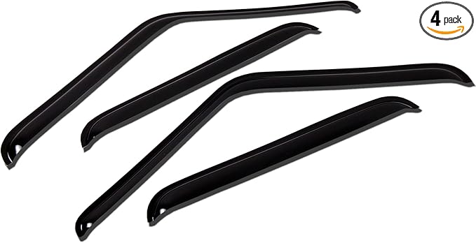 Tuningpros WV-765 Outside Mount Window Visor Deflector Rain Guard Dark Smoke 4-pc Set, Compatible with 2015-2016 Chevrolet Tahoe