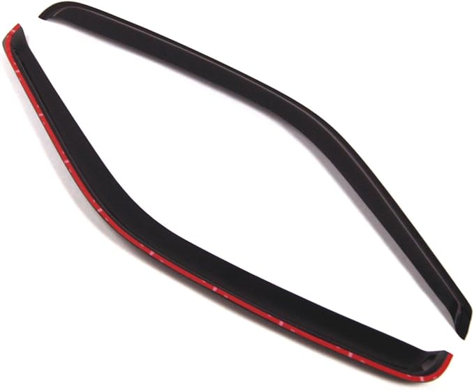 Tuningpros WD2-040B Dark Smoke 2 Pcs Set Window Visor (Outside Mount) Deflector Rain Guard Compatible with 2017-2018 Chevrolet Express 1500 2500 3500