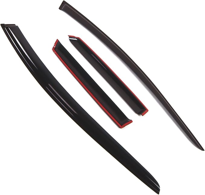 TuningPros Outside Mount Window Vent Visors Rain Guards Compatible with Mazda CX-7 2010-2011 | Side Window Wind Deflectors Rain Shields | Smoke Tinted, 4 Pcs Set, DGWV-310-2