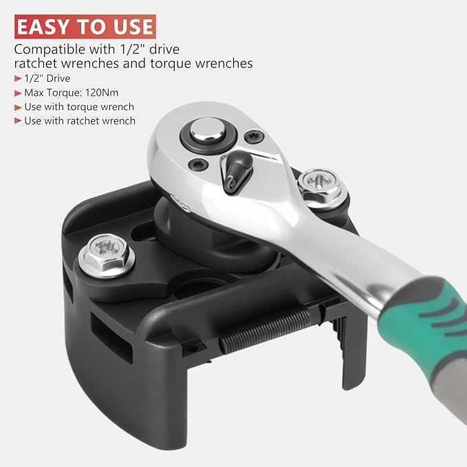 Adjustable Oil Filter Wrench Removal Tool 1/2'' Drive, Universal Oil Filter Cap Socket Wrench, fits Small & Medium-sized Spin-on Oil Filter (60-80mm)