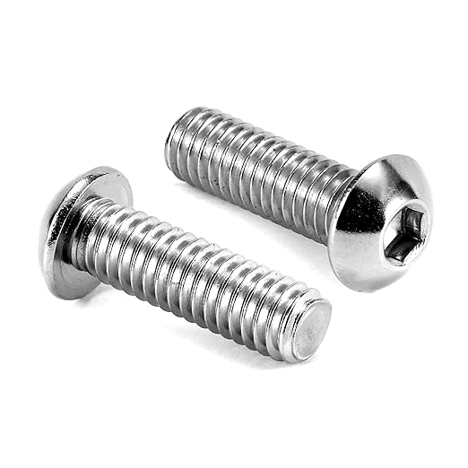 1/4-20 x 1 Button Head Socket Cap Bolts Screws, 20Pcs 304 Stainless Steel 18-8, Allen Hex Drive, Bright Finish by SG TZH(with Hex Spanner)