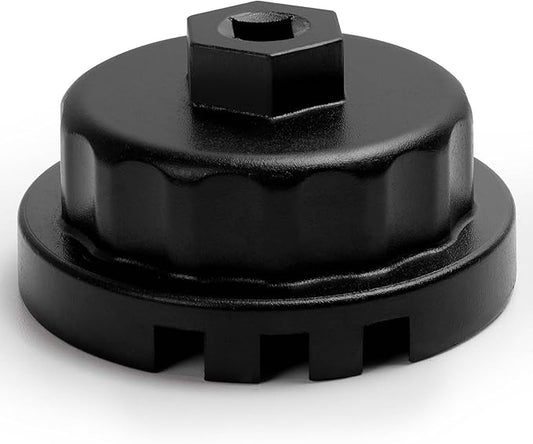 64.5mm Oil Filter Wrench: 15620-31060, 15620-36010, 90915-YZZN1, 04152-YZZA1Oil Filter Removal Tool Compatible with Toyota Camry RAV4 4Runner Tacoma Lexus 2005-2021, 14 Flutes 4 Slots (Black)