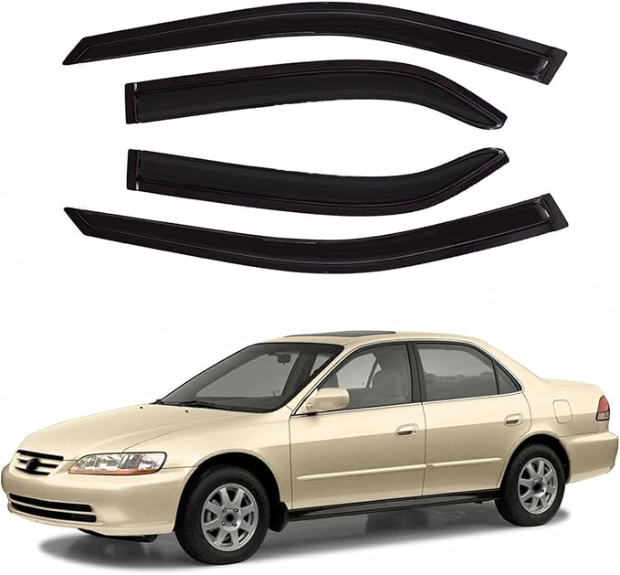Wind Deflector Compatible with Honda Accord 4Door Sedan 1998-2002 Sun Rain Guards Smoke Window Visors 94959