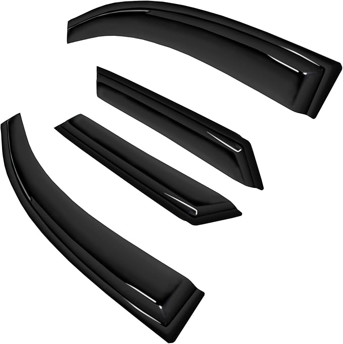 4pc Sun Rain Guards Window Visor Wind Deflector Compatible with 09-14 Nissan Murano Z51 Smoke 94077