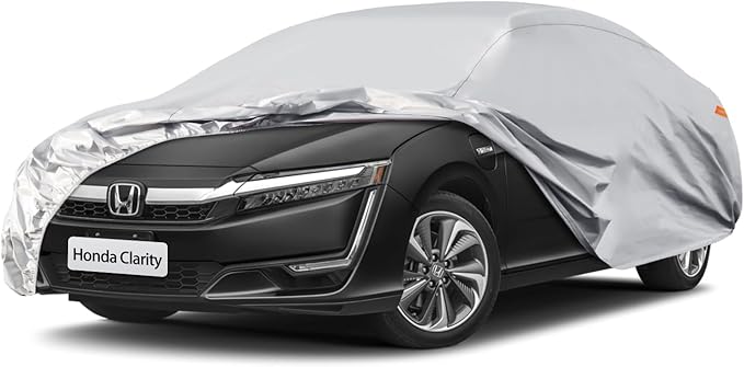 Waterproof Car Cover for Honda Clarity, 5 Layers Compatible with Honda Clarity All Weather, Snowproof Windproof Rain Ice Sun UV Protection