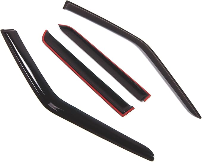 TuningPros Outside Mount Window Vent Visors Rain Guards Compatible with Nissan Juke 2011-2017 | Side Window Wind Deflectors Rain Shields | Smoke Tinted, 4 Pcs Set, DGWV-342