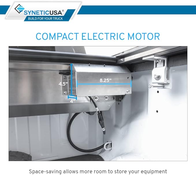 Syneticusa ER Power Retract Hard Tonneau Cover with Crossbars Fits 2016-2026 Tacoma 5' Bed Off Road Retractable