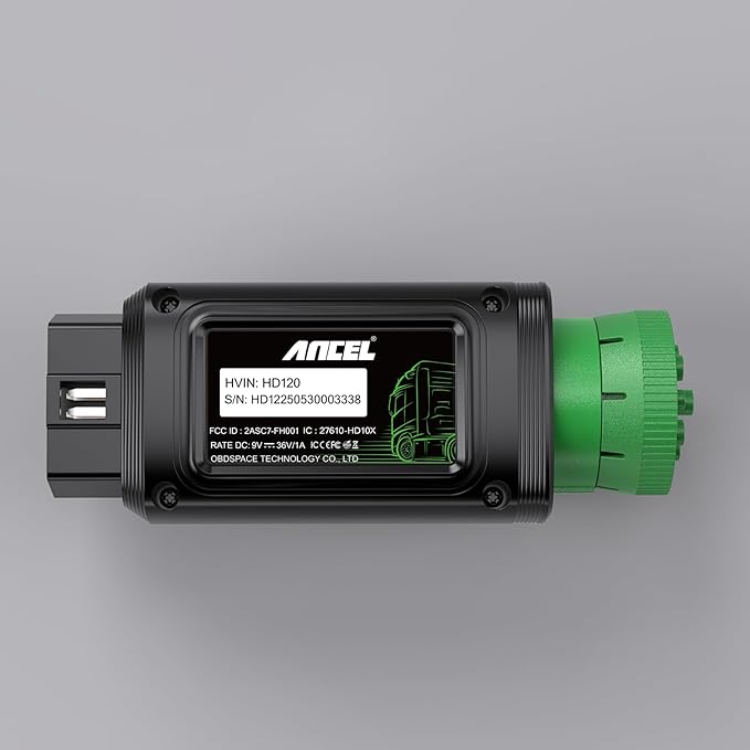 ANCEL HD120 Heavy Duty Truck Scanner with DPF Regen for Volvo & International Engine, Full-System HD-OBD Diesel Truck Diagnostic Tool, Lifetime Free Updates