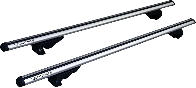 BrightLines 53" Universal Crossbars Roof Racks Compatible with Raised Roof Side Rails for Kayak Luggage ski Bike Carrier, a Set of 2 (Silver)