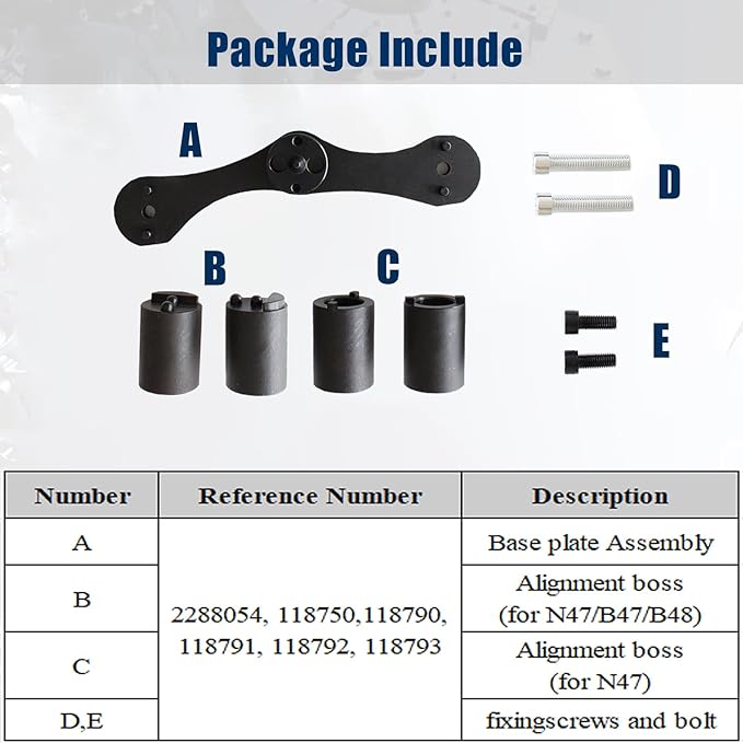 AUCERAMIC Balance Shaft Alignment Timing Tool Kit Fit for BMW B47 B48 N47 Engine for 1, 2, 3, 4, 5 Series, X1, X3, X4, X5 Replace# 2288054,118750,118790, 118791,118792,118793