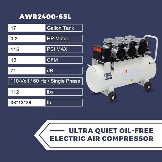 24'' Rim 1.5HP Tire Changer and 10''-24'' Rim Tire Balancer Combo and 3HP Oil-Free Air Compressor for Tire Repair and Wheel Balancing Garage Shop Equipment w/ 1 Year Full Warranty