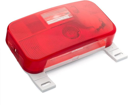 Lumitronics Red Surface Mount Stop/Turn/Tail, License Bracket/Light for RV, Trailer, Camper, 5th Wheel and Motorhomes (White)