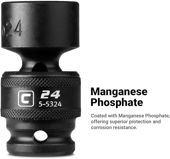 Capri Tools 516940 15 mm Universal Impact Socket, 3/8-Inch Drive, 6-Point, Metric