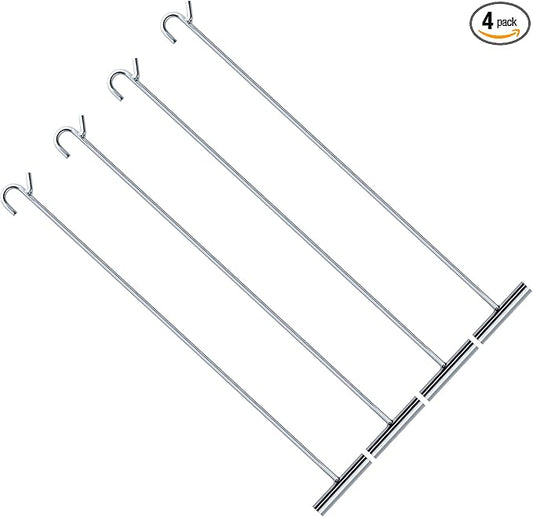 Heavy Duty 5th Wheel Pin Puller, 32" Solid Steel Chrome Plated Fifth Wheel Puller Hook, 4 Pack