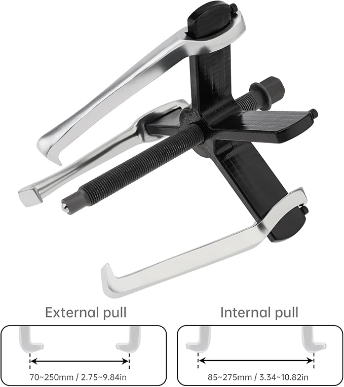 ChgImposs 10" 2 Jaw 3 Jaw Gear Puller, Adjustable Bearing Puller, Reversible Removal Tool for Internal External Pulling, Puller Tool for Removal of Pulleys Flywheels Bearings Gears