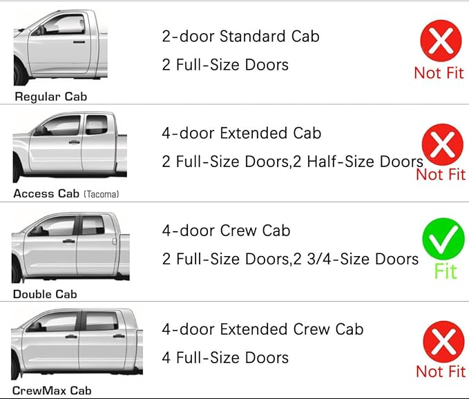 Original 4pcs Rain Guards Set, Outside Mount Window Deflectors, Side Window Visors Compatible with 2004-2006 Toyota Tundra Double/Crew Cab with 4 Full Size Doors Only|94710|