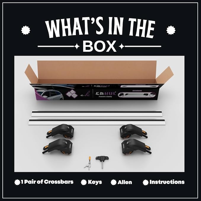 ERKUL Heavy Duty Roof Rack Cross Bars for Volvo XC90 2016-2026 | Upgraded 220 lbs Aero Aluminum Crossbars with Smart Clamp System | Compatible with Flush Rails - Silver