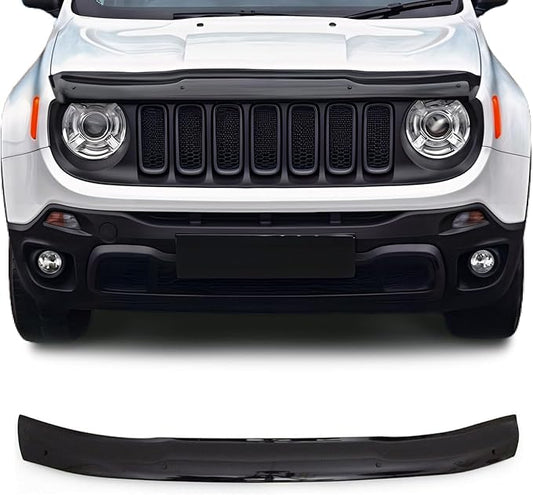 OMAC Front Bug Shield Hood Deflector Guard for Jeep Renegade 2015-2018 Black Smoke