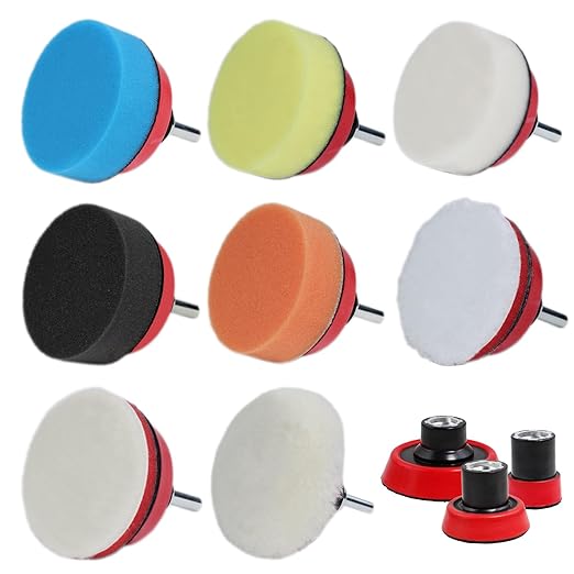 Car Foam Polishing Buffing Kit, Polishing Buffing Pads, Wool Pads, Polishing & Buffing Wheels,for Headlights & Body Foam Wax & Buffer Kits (44)