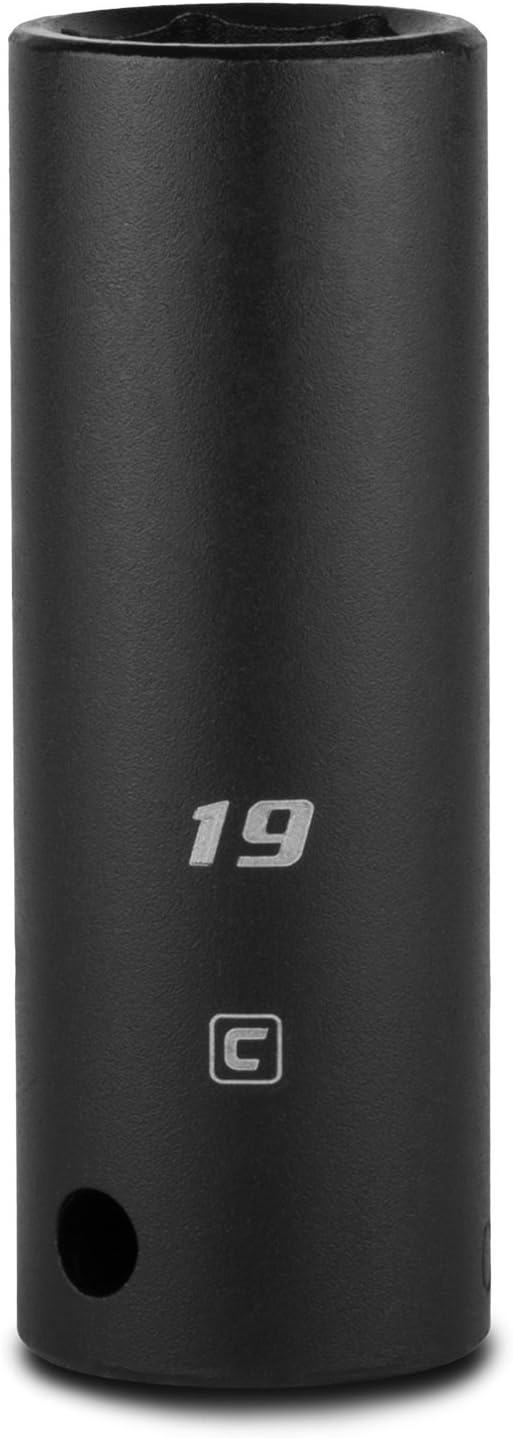 Capri Tools Deep Impact Socket, 1/2-Inch Drive, 6-Point, Metric (19 mm)