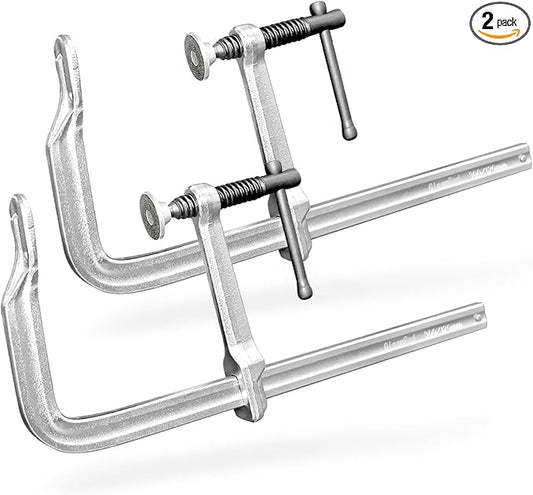 2-Pack 12-Inch Heavy-Duty F-Clamps for Welding, Woodworking & Metalworking – 550 lbs Load Capacity, 3 Inch Throat Depth, All-Steel Construction (2-Pack - 12 Inch - 3 Inch)