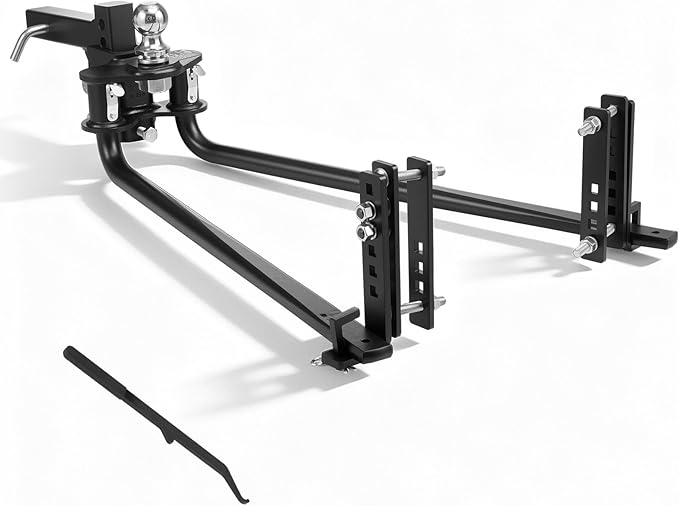 VEVOR Weight Distribution Hitch, 6000 lbs Max Towing & 600 lbs Max Tongue, Weight Distributing Hitches Kit with Sway Control Includes 2 in Shank & 2-5/16 in Ball, Load Leveling Hitch for Trailers