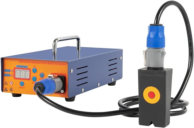 Electromagnetic Induction Dent Repair Tool, 110V Paintless Dent Removal Kit, 1.38kW Auto Body Dent Puller with Digital Display, Overheat Protection & Carrying Case