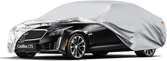 Waterproof Car Cover for Cadillac CTS (2015-2019), 5 Layers Compatible with Cadillac CTS All Weather, Snowproof Windproof Rain Ice Sun UV Protection