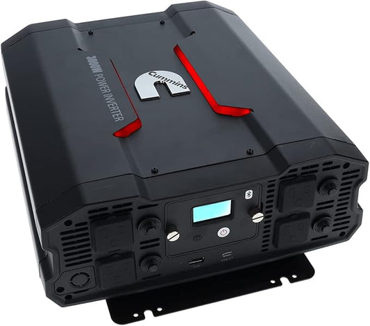 Cummins 3000 Watts Inverter Modified Sine Wave Truck Inverter 12 Volts to 110 Volts Four AC Outlets Two USB Ports (Plus Cable Kit)- CMN3000W - Inverters for Vehicles, Van Life, Camping