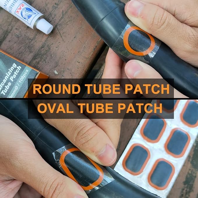 PAX 48 Pcs 50mmØ Round Inner Tube Patches, Puncture Flat Tire Repair Patch for Car, Truck, Tractor, Agricultural Vehicles, Motorcycle, BMX, ATVs, River Floating, Inflatable Rubber