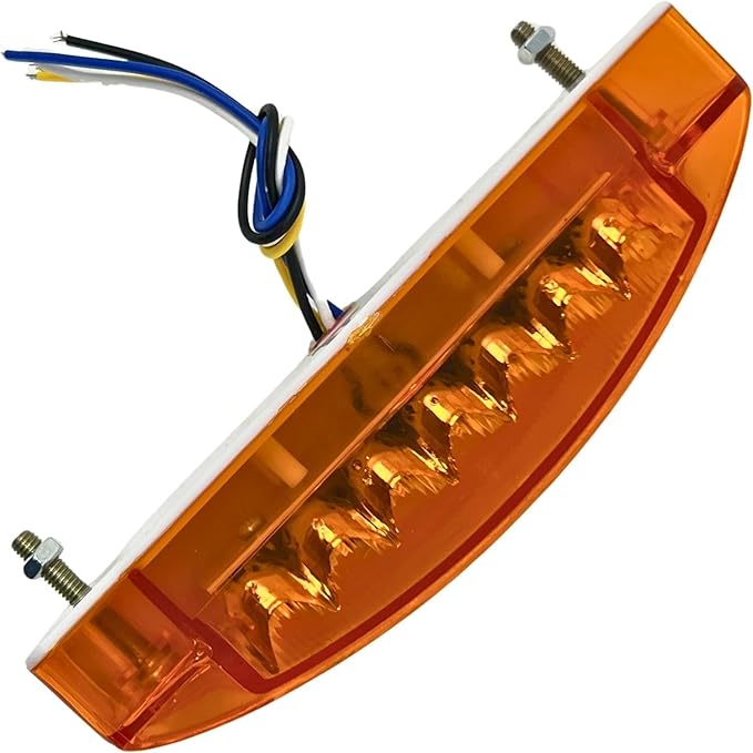 10x Amber + 10x Red 6" 21 LED Side Marker Clearance Light Rectangle 12V Truck Trailer Camper Boat Marine 6x2 Rectangular Surface Mount Sealed and Waterproof Strobe/Turn Functions