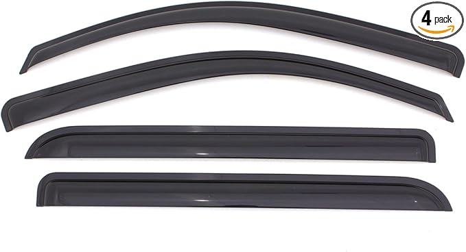 Auto Ventshade [AVS] Outside Mount Rain Guards For 2007-2013 Chevrolet/GMC Silverado/Sierra 1500; 2007-2014 Silverado 2500HD & 3500HD, DOUBLE/EXT CAB ONLY | Window Vent Visors, 4 pcs. - Smoke | 94040