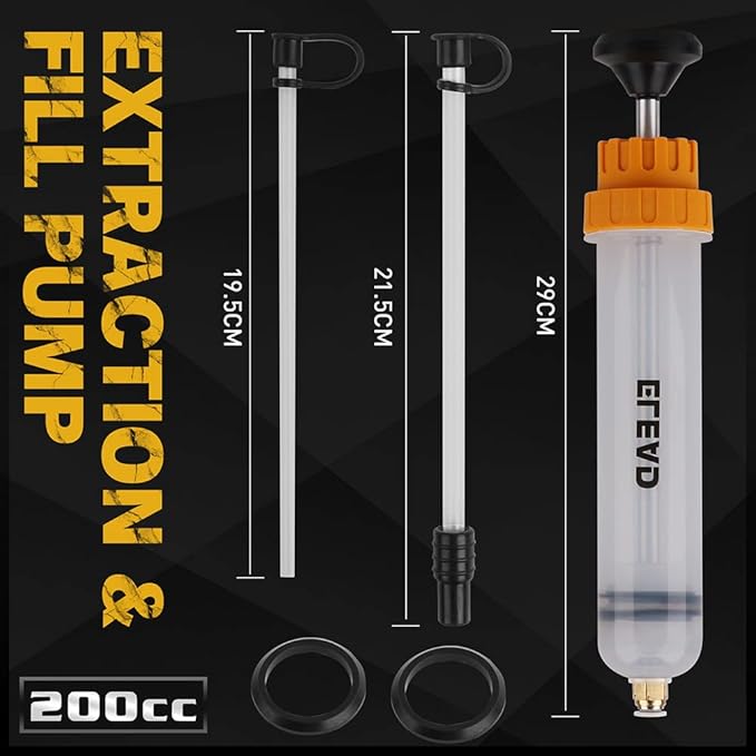 ELEAD 200CC Siphon Pump, Oil Extractor Pump, Oil Pump, Transfer Pump, Fluid Extractor, Fluid Syringe Extractor, Car Vacuum Fuel Transfer, Siphon Pump for Gasoline Hand Cleaner for auto Mechanics