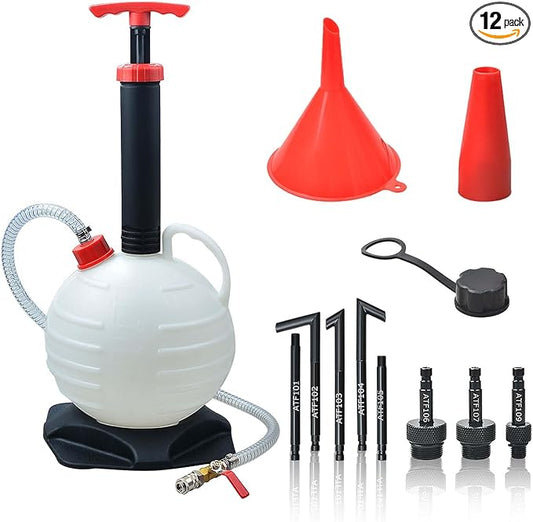 Prokomon 6 Liters Transmission Fluid Pump; Fluid Transfer Pump; Manual Oil Pump; Oil Filling Filler System Tool with 8 Pcs ATF Filler Adapters