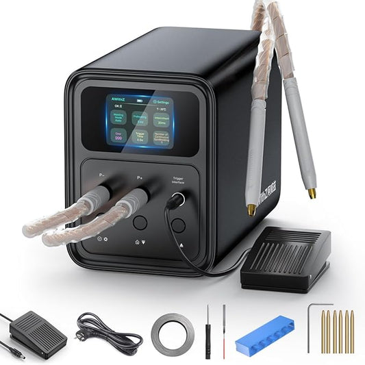 Capacitor Battery Spot Welder, AWithZ 69.2 KW Spot Welder, 2-in-1 Automatic & Foot Pedal Two Modes Battery Farad Welding Equipment for 18650/LiFePO4 Lithium Battery Pack Building