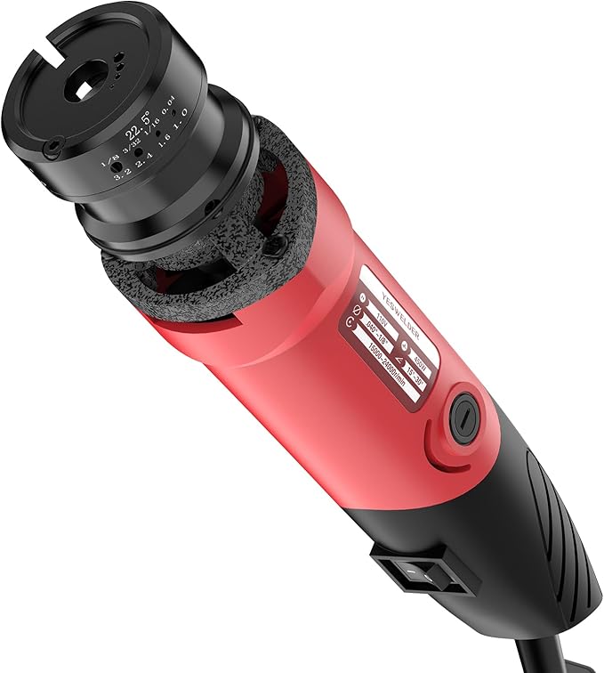 YESWELDER Tungsten Electrode Sharpener Grinder For TIG welding, Handheld Electric, 110V TIG Welding Rotary Tool With Flat Grinding Block Cut-Off Slot, 4 Sizes 3 Angles