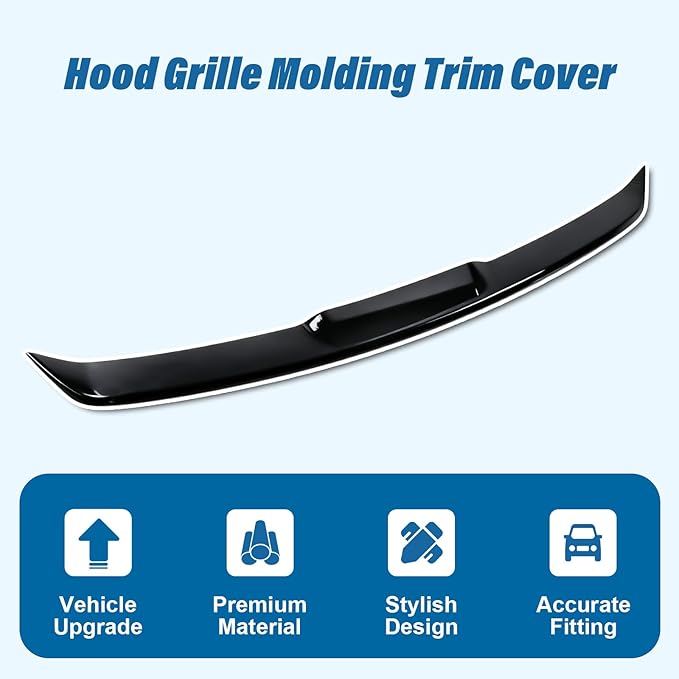Hood Grille Molding Trim Cover Compatible with Kia Sportage 2023 2024 Front Upper Grill Decorative Stripe Glossy Black ABS