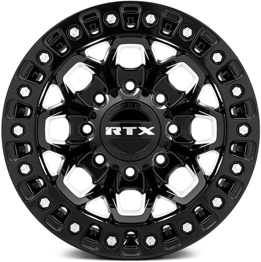 17x9 inch Custom Wheel - Gloss Black Milled Rivets Offroad Design Aluminum Alloy Rim Offroad Bolt- Pattern 8x180 mm Offset 20 mm