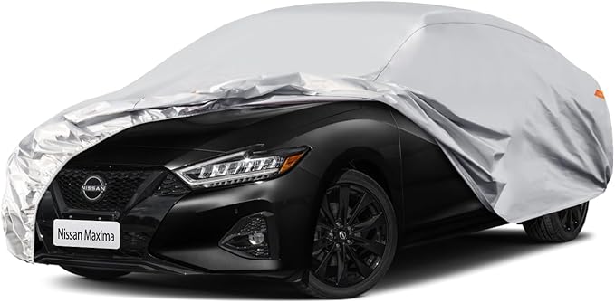 Waterproof Car Cover for Nissan Maxima, 5 Layers Compatible with Nissan Maxima All Weather, Snowproof Windproof Rain Ice Sun UV Protection