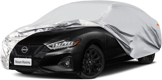Waterproof Car Cover for Nissan Maxima, 5 Layers Compatible with Nissan Maxima All Weather, Snowproof Windproof Rain Ice Sun UV Protection