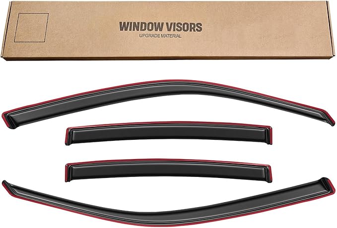 in-Channel Window Rain Guards for 2011-2023 Dodge Charger, Window Visor Guard Vent Wind Shade Deflector Rain Shield Protector Sun Visor 2012 2013 2014 2015 2016 2017 2018 2019 2020 2021, 4PCS