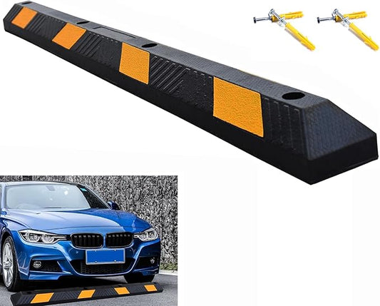 BESEA 1pcs Curb Parking Stoppers for Garage Bumpers Parking car - 72" Length 4" High Heavy Duty Rubber Wheel Stopper for Vehicles Truck Driveway Help Your Cars Parking Stop Perfectily(1pack)