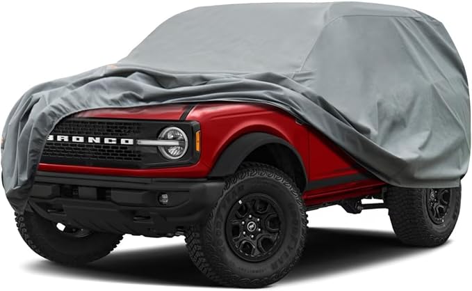 Kayme Heavy Duty Car Cover Custom Fit Ford Bronco 2 Door, Bronco Sport (2020-2025),Waterproof All Weather for Automobiles, Full Car Cover - Sun, Rain & UV Protection