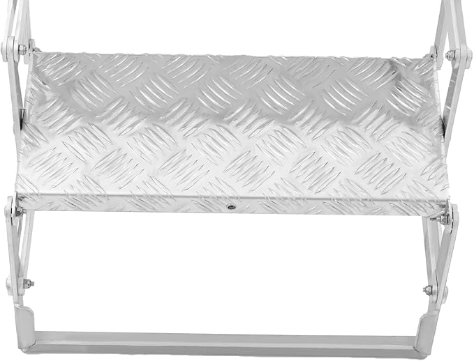 RV Steps, Foldable RV Stairs, Aluminum Alloy 17" Wide Camper Steps, Scissor Stairs Ladder for Mobile Home, RVs, Camper, Shop, Trailers, Truck, Warehouse (3 Steps)