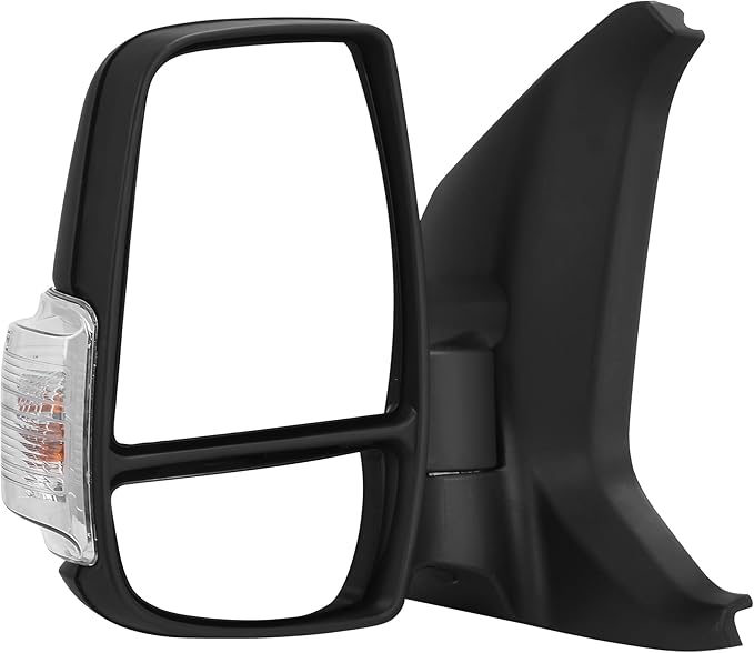 DWVO Left Driver Side Mirror Compatible with 2015-2021 Ford Transit 150 250 350 350 HD, Door Mirror with Power Heated Manual Folding LED Turn Signal Clearance Light Black