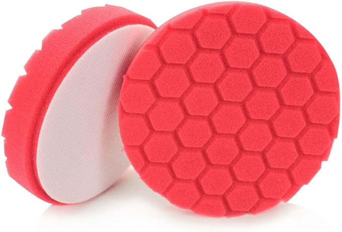 Chemical Guys BUFX_107HEX5 BUFX_107_HEX5 Hex-Logic Ultra Light Finishing Pad, Red (5.5 Inch Pad Made for 5 Inch Backing Plates), 1 Pad Included