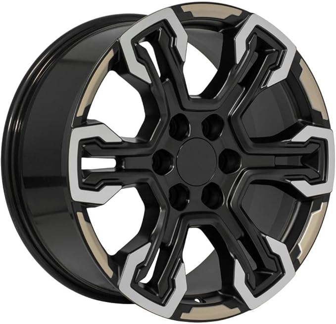 OE Wheels CV65 20 Inch Rims and Tires Fit Silverado 1500 ZR2 Style 6x139.7 20x9 Satin Black Machined Face - Two Tone - Hollander 14089 - Eagle LS2 275/55-20 (Set of 4)