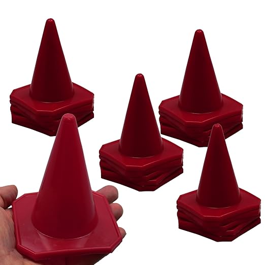 BlueDot Trading 4” RC Racing Agility Cones, Red – Set of 20